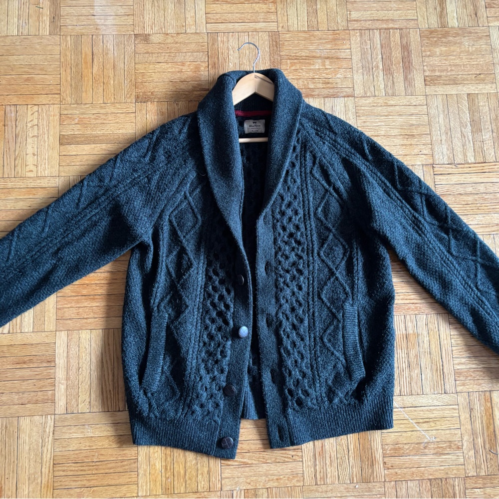 Men's Green Cable Knit Sweater